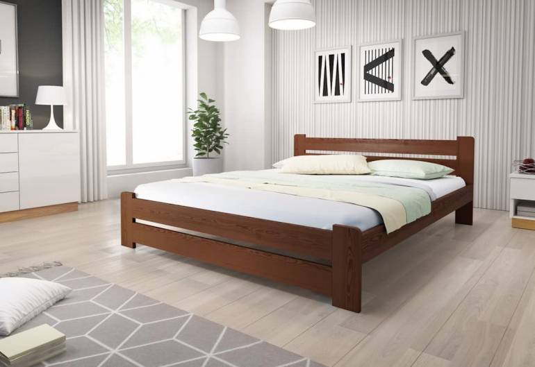 EUREKA 2 tömörfa ágy + matrac + ágyrács AJÁNDÉK, 200x200 cm