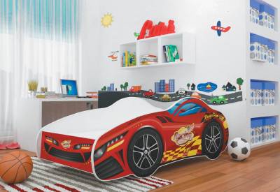 AUTO gyerek ágy + rács + matrac INGYEN
