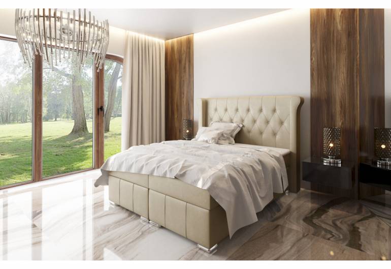MASSIMO kárpitozott boxspring ágy + fedőmatrac
