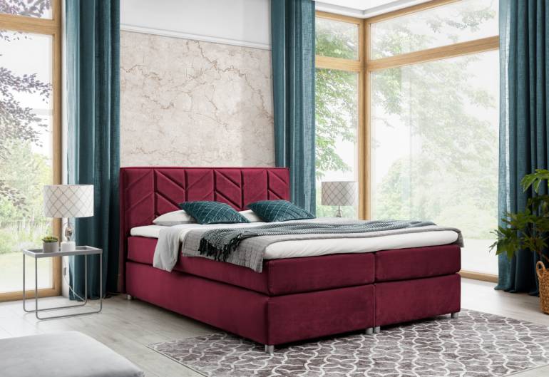JODLA kárpitozott boxspring ágy + fedőmatrac