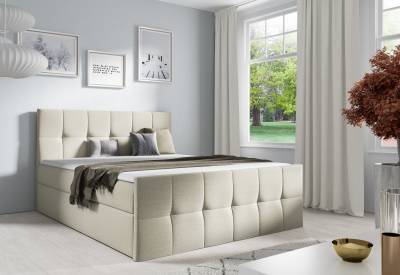 CHARLOTTE kárpitozott boxspring ágy + topper