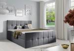 CHARLOTTE kárpitozott boxspring ágy + topper