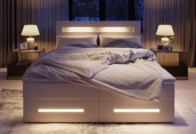 MANU kárpitozott boxspring ágy + topper