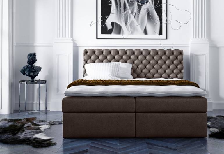 PIANO boxspring kárpitozott ágy + fedő