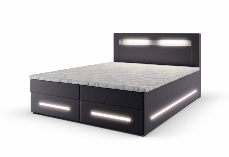 MANU kárpitozott boxspring ágy + fedőmatrac