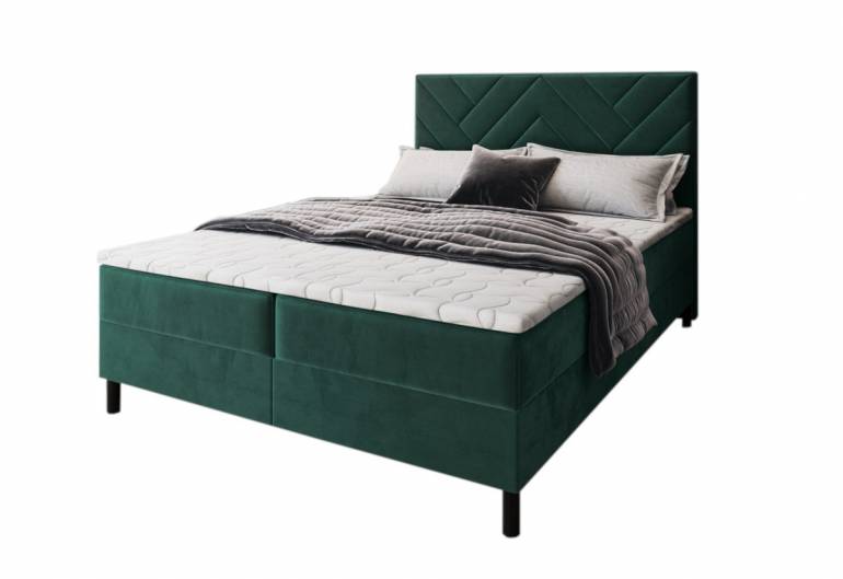 ROKIS kárpitozott boxspring ágy + topper