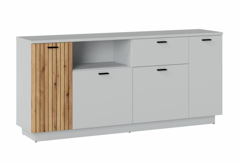 ALVERNO 2 komód, 180x82,7x40, tölgy/fehér